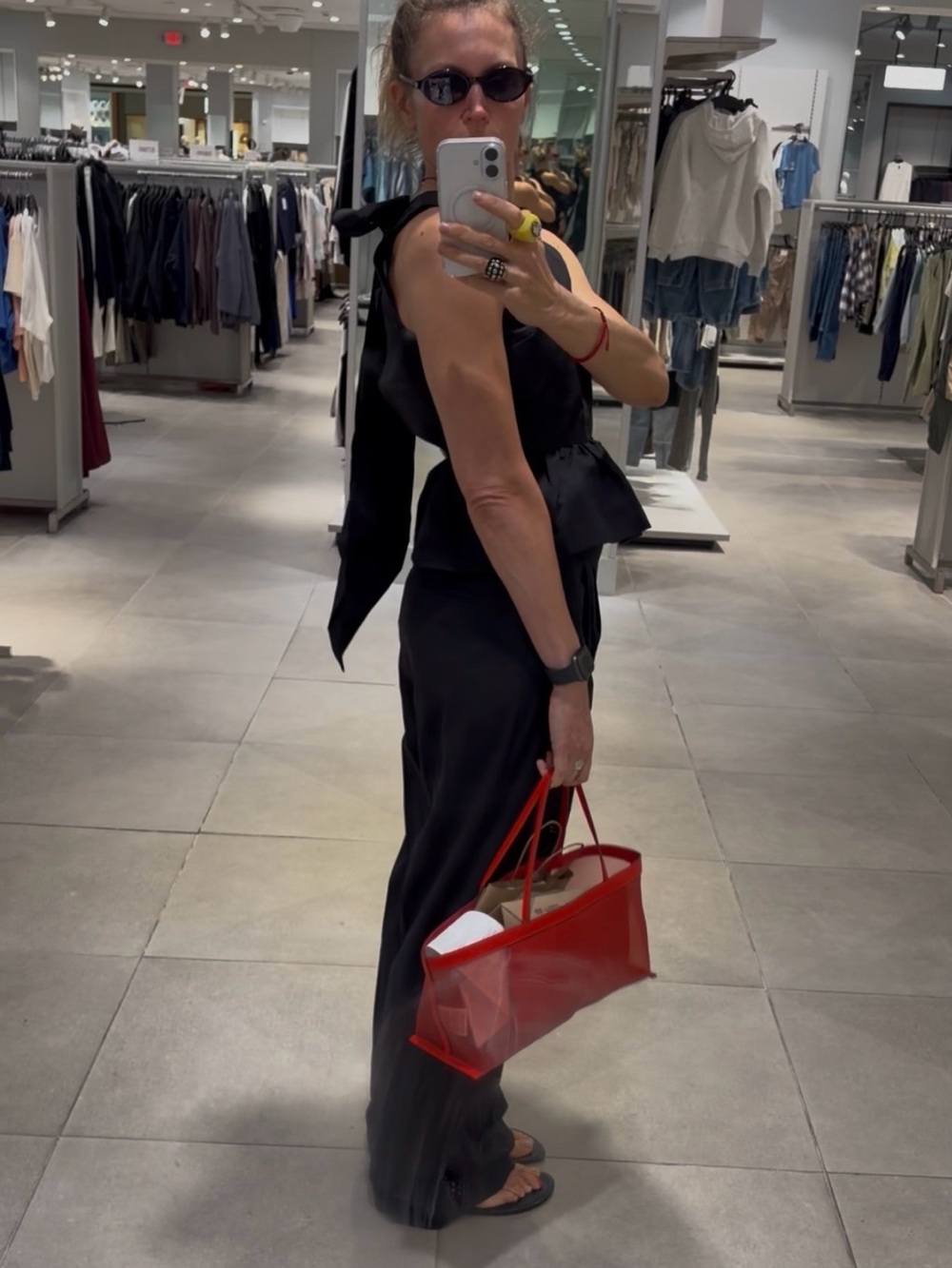 H&M Red Mesh Tote Bag